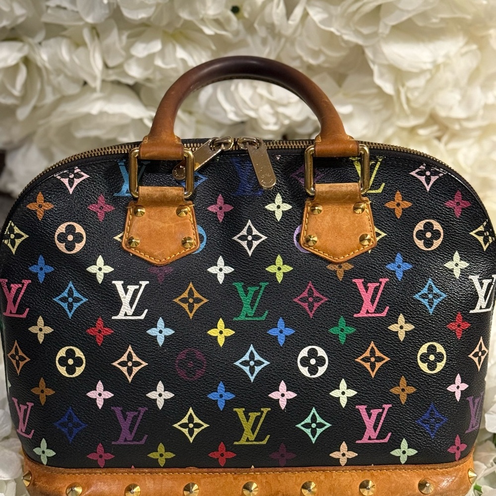 Louis Vuitton Multicolor Monogram Alma PM Takashi Murakami Handbag Authentic
